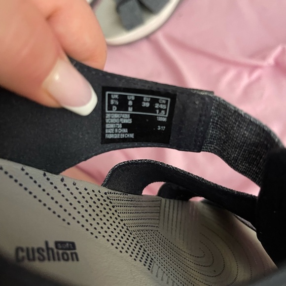 Clarks Cloudsteppers Ankle Strap Sandals Open Toe Shoes Denim Blue & Grey - Picture 3 of 4